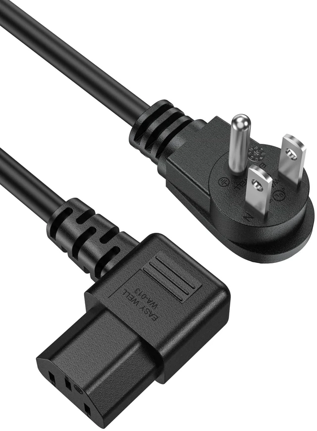 Main image of 3 Prong AC Power Cord,3-Pack 3FT Power Cord C13 to NEMA 5-15P | 18 AWG Universal Power Cord,NEMA 5-15P Angle Type to IEC320 C13 Angle Type Cable, Black PVC,0.9M