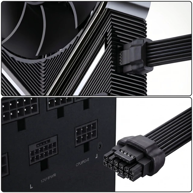 Alt view image 6 of 7 - 12VHPWR PCIe 5.0 12+4 16-pin Power Cable for RTX 4090/5090 & ATX 3.0/3.1 Power Supply, 16AWG 650W (40cm/15.75in)