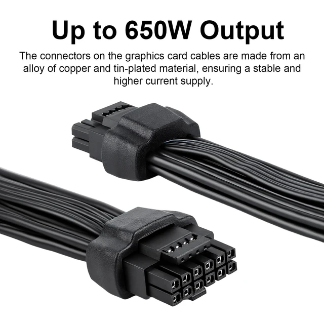 Alt view image 5 of 7 - 12VHPWR PCIe 5.0 12+4 16-pin Power Cable for RTX 4090/5090 & ATX 3.0/3.1 Power Supply, 16AWG 650W (40cm/15.75in)