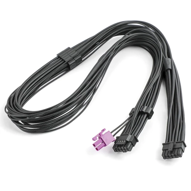 Main image of 12VHPWR+2P to 12+4Pin Power Cable for ASUS ROG Thor III power supplies | 16AWG+24AWG tinned copper textured wire, 27.56in length, perfect for ROG Thor III series power supplies.