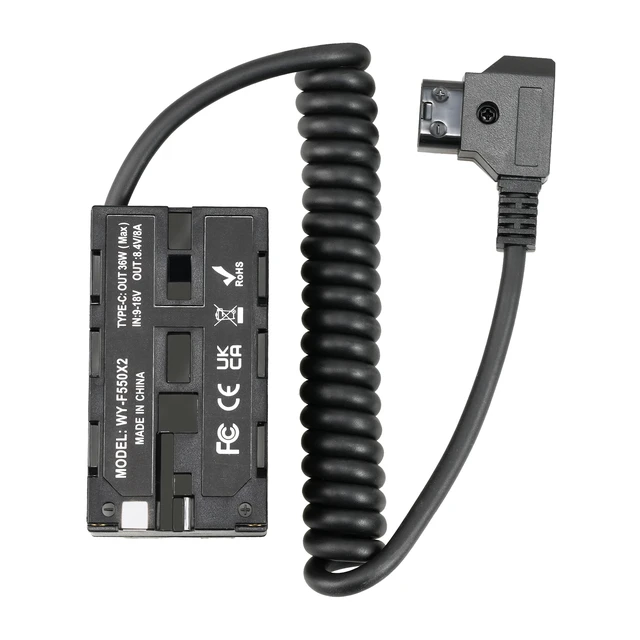 Alt view image 3 of 7 - Fotga Coiled D-tap Power Cable to Double-Side NP-F Dummy Battery of NP-F550 F750 960 NP-970 Battery for Synchronous Power Atomos Ninja Shinobi Monitor Video Transmitter LED Light,USB Type-C PD in Out