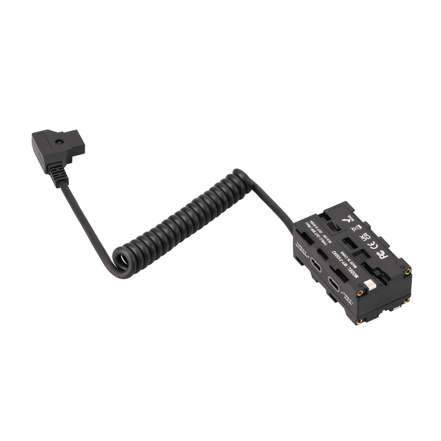 Alt view image 4 of 7 - Fotga Coiled D-tap Power Cable to Double-Side NP-F Dummy Battery of NP-F550 F750 960 NP-970 Battery for Synchronous Power Atomos Ninja Shinobi Monitor Video Transmitter LED Light,USB Type-C PD in Out