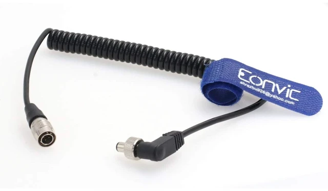 Main image of 12V Power Cable for Video Devices E5 E7 Monitor Zoom F8 Hirose 4 Pin Male to Locking DC 2.1mm