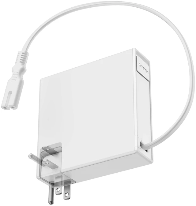 Main image of Retractable 2 Prong AC C8 Power Cord with 39.37in Cable | One-Touch Retractable Charging Cable, Reversible Plug, IEC C7 Figure 8 for TV, PS5, PlayStation, Xbox, Printer, White