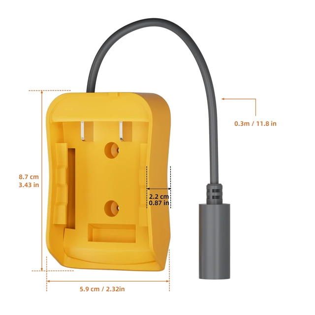 Alt view image 7 of 7 - Mini 18V Battery Adapter with DC Female Socket 1FT, Starlink Mini 18-20V Battery Charger Adapter, DC5521 Female Extension Power Cable Connector