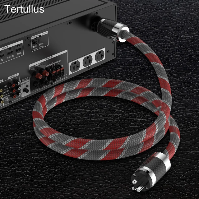 Alt view image 2 of 7 - Audiophile HiFi Power Cord 5N OFC AC Main US Power Supply Cable with Carbon Fiber Plug IEC320-C15 Female Connector 125V/15A,for Speaker, Subwoofer, Turntable, Amp, Dac (1M/3.28ft)