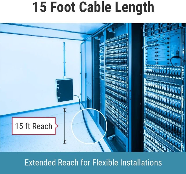 Alt view image 6 of 7 - L6-20P to C13 Locking Power Cord, 15 ft, 14 AWG, 15A/250V | Heavy Duty 14 AWG AC Power Cord, 15A/250V, with Black SJT Jacket and L6-20P to C13 Connectors