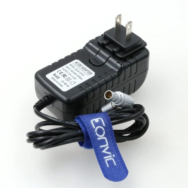 Alt view image 4 of 4 - Right Angle 2 Pin to AC Teradek Power Adapter Cable with US EU Plugs