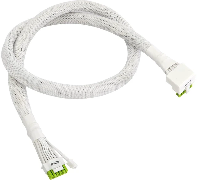 Main image of 12V-2x6 600W L-Type Cable White, ATX 3.1 & PCIe 5.1, 90° Connector, Dual-Color, NTC Sensor, 16 AWG, HCS Terminals, 2-Year Warranty