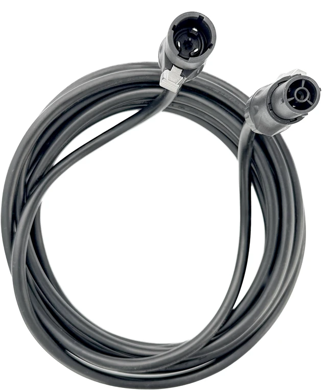 Alt view image 2 of 6 - 15' True1 Male to Female Jumper, Locking Power Cable, Black, IP65, 14 AWG
