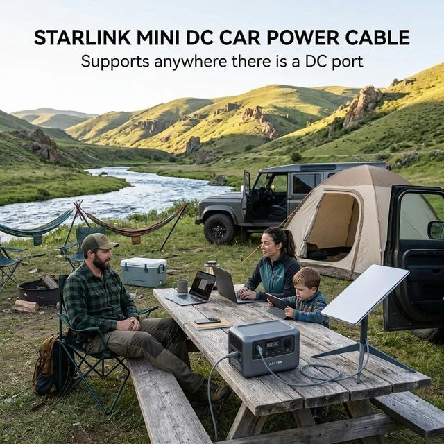 Alt view image 6 of 7 - GKP9 Starlink Mini Power Cable 16AWG 60W Starlink Mini Dc Power Cord (16.5FT), Compatible with Original Mini Starlink Accessories Adapters, Etc.Waterproof Design