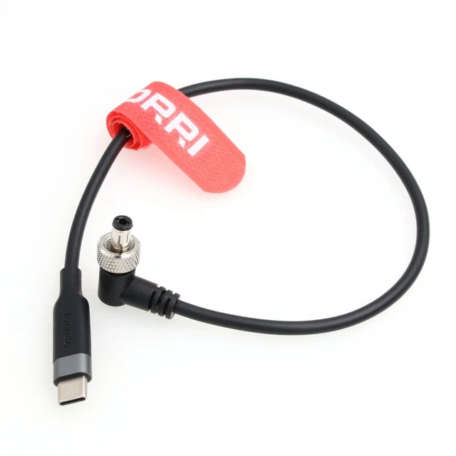 Alt view image 3 of 3 - Right Angle Locking 5.5 X2.1mm DC to USB-C PD Fast Charging 12V Power Cable for Atomos Ninja V Monitor
