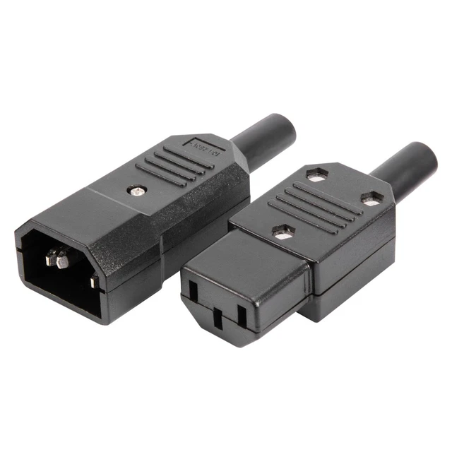 Alt view image 7 of 7 - 10Pair AC250V 10A IEC C14 Male C13 Female, 3 Pins Terminals Inline Adapter Plug Power Socket Connectors