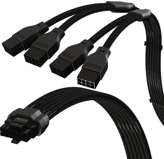 Main image of 12VHPWR GPU Power Extension Cable | 45cm | PCIe 5.0 for RTX 5090, 5080, 5070, 12+4 to 4x8 Pin, 600W 16AWG
