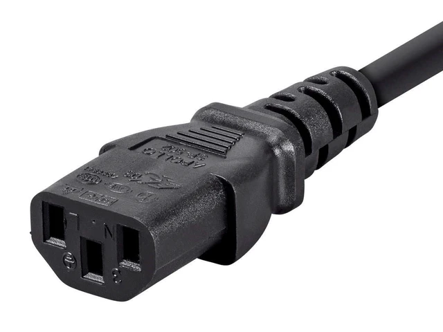 Alt view image 3 of 6 - Power Cord - IEC 60320 C20 to IEC 60320 C13, 15 Amp, 1875 Watt, 3-Prong, 14AWG, 6 Feet, Black, 25 Feet