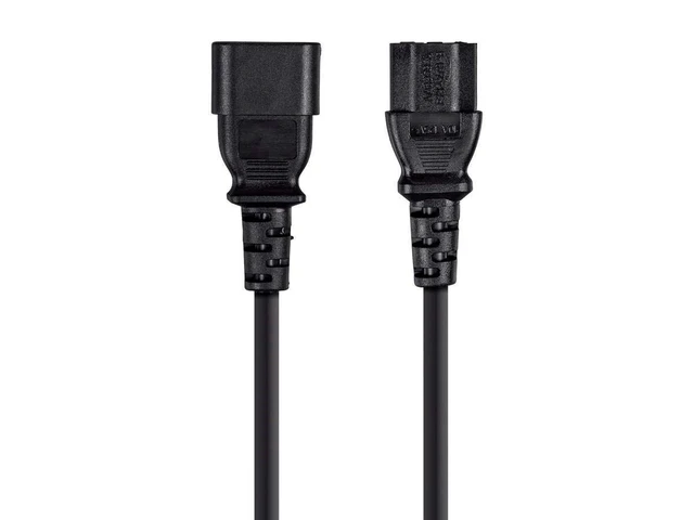 Alt view image 2 of 6 - Power Cord - IEC 60320 C20 to IEC 60320 C13, 15 Amp, 1875 Watt, 3-Prong, 14AWG, 6 Feet, Black, 25 Feet