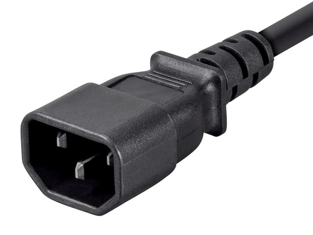 Alt view image 4 of 6 - Power Cord - IEC 60320 C20 to IEC 60320 C13, 15 Amp, 1875 Watt, 3-Prong, 14AWG, 6 Feet, Black, 25 Feet