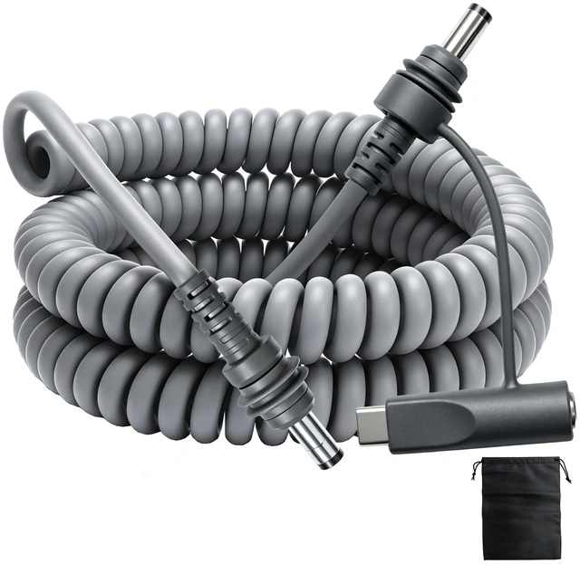 Main image of Starlink Mini Power Cable 19.7ft, 2-in-1 Coiled Starlink Mini Cable | 18AWG Waterproof Replacement DC to DC Power Cable, Starlink Mini USB C Cable Input PD100W 20V/3.5A, Work with 100W+PD Source