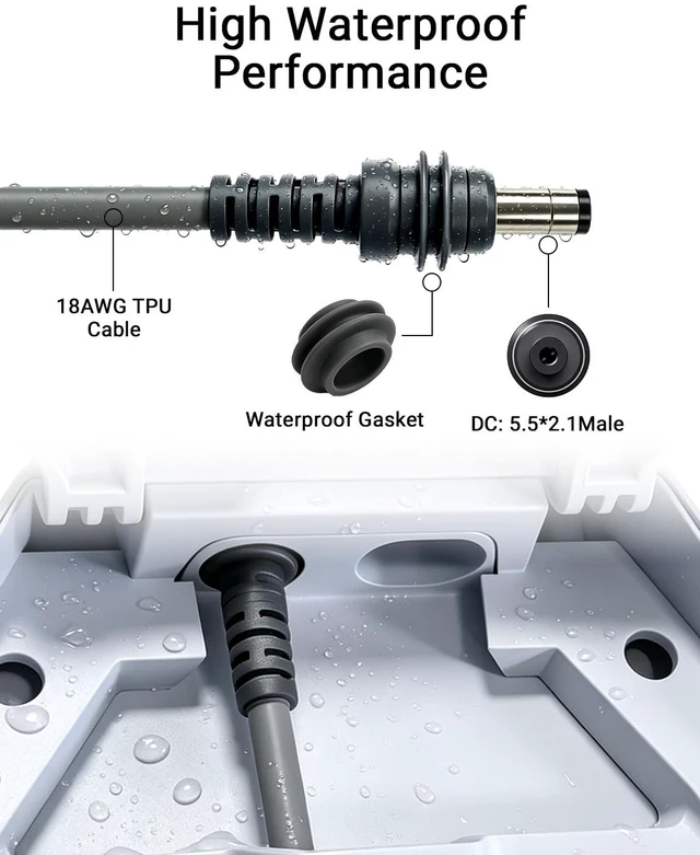 Alt view image 5 of 7 - Starlink Mini Power Cable 19.7ft, 2-in-1 Coiled Starlink Mini Cable | 18AWG Waterproof Replacement DC to DC Power Cable, Starlink Mini USB C Cable Input PD100W 20V/3.5A, Work with 100W+PD Source