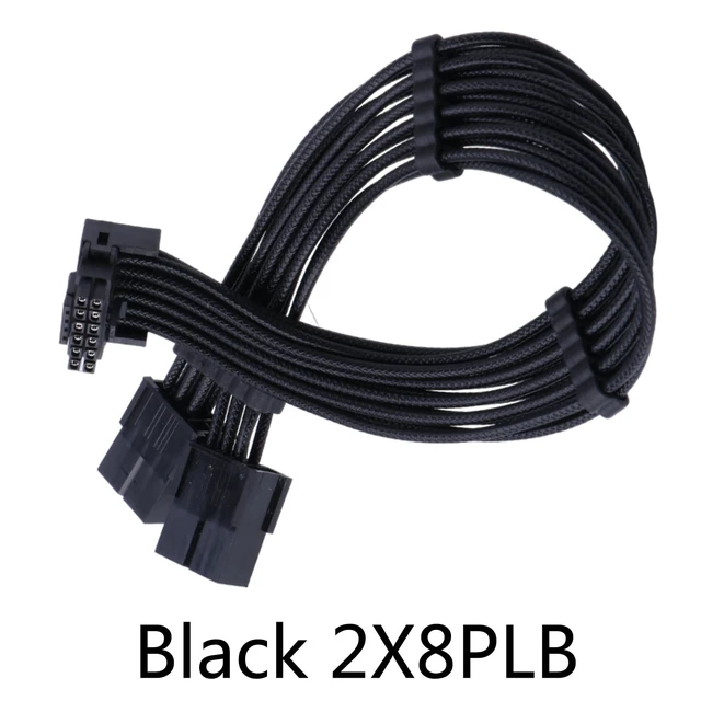 Alt view image 4 of 7 - for RTX4000 Series 2X 8Pin Female to PCIE 5.0 12+4 16Pin Video Card Cable 12VHPWR PCIE 5.0 Straight/Elbow Head Cable