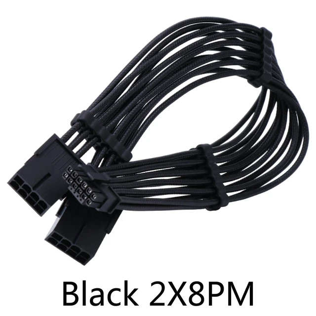 Alt view image 7 of 7 - for RTX4000 Series 2X 8Pin Female to PCIE 5.0 12+4 16Pin Video Card Cable 12VHPWR PCIE 5.0 Straight/Elbow Head Cable