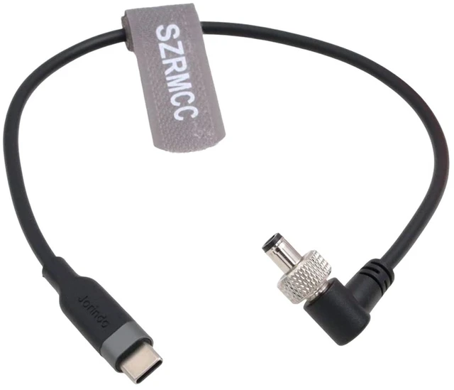 Main image of 12V USB C Type-C to Locking DC 5.5x2.5mm Right Angle PD Trigger Power Cable for KiPRO LCD Atomos Ninja V Monitor