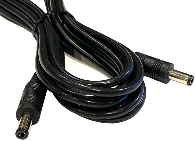 Alt view image 2 of 3 - 10 Pack of 10ft 22AWG DC Power Cables Male to Male 120" 5.5mm X 2.1mm Barrel Plug