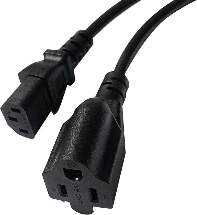 Alt view image 3 of 6 - 4-Pack C14 to C13+NEMA 5-15R Y Splitter Power Plug Cord,Single C14 Male to C13+Nema 5-15R Female Splitter Adapter Cable Cord,30cm