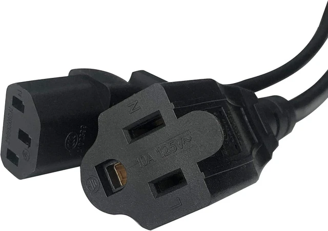 Alt view image 5 of 6 - 4-Pack C14 to C13+NEMA 5-15R Y Splitter Power Plug Cord,Single C14 Male to C13+Nema 5-15R Female Splitter Adapter Cable Cord,30cm