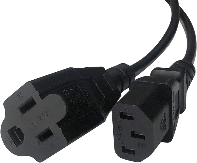 Alt view image 6 of 6 - 4-Pack C14 to C13+NEMA 5-15R Y Splitter Power Plug Cord,Single C14 Male to C13+Nema 5-15R Female Splitter Adapter Cable Cord,30cm