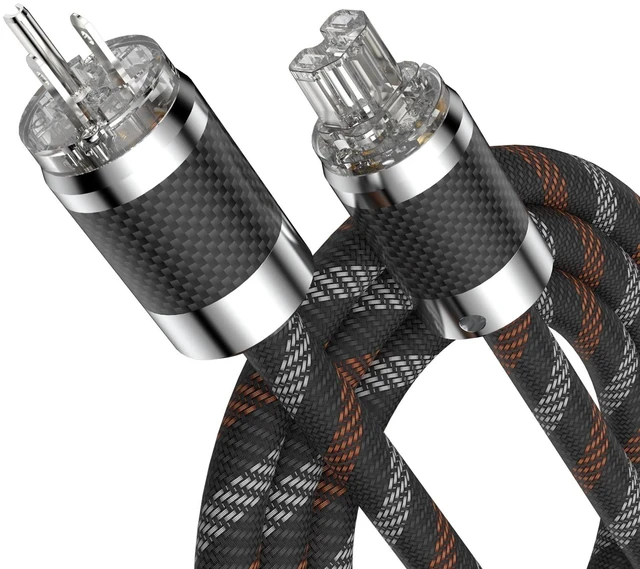Main image of Audiocrast HiFi Power Cord, 4.9FT/1.5M, 15MM, 125V 15A, Copper Shielding, OFC Conductor, Hi-End Audio AC Power Cable, Audiophile Power Wire with US Plug+IEC C15 Connector