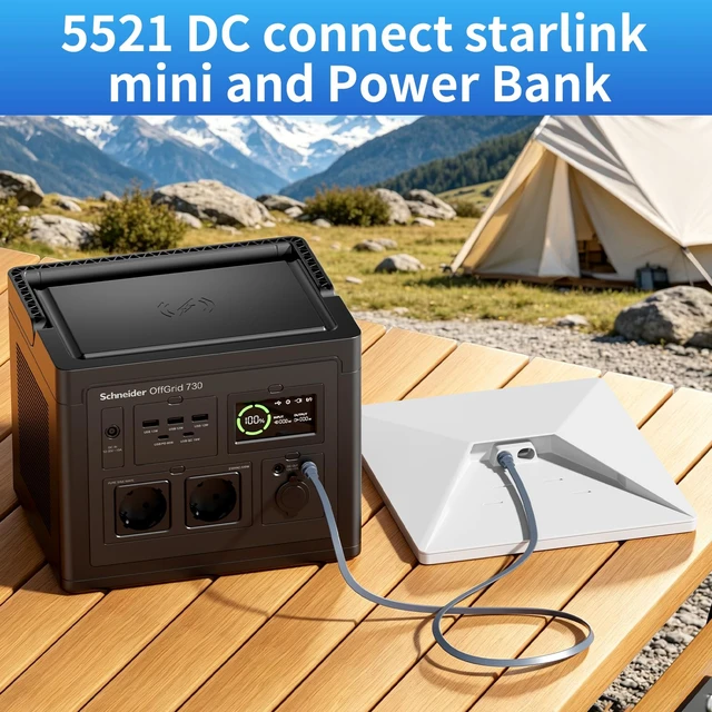 Alt view image 6 of 7 - Starlink Mini Power Cable 32.8FT/10M, Flat DC5521 Replacement Power Cord for Starlink Mini, Waterproof Outdoor DC Charging Cable, 100W Efficient Power Transmission, Gray