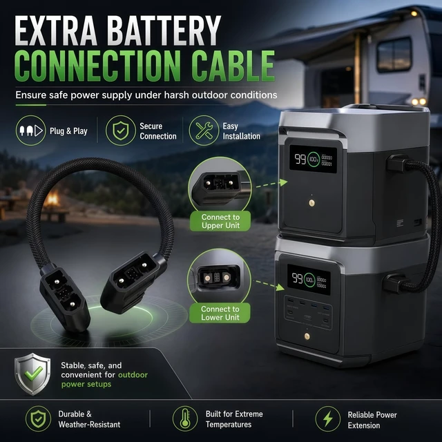Alt view image 4 of 7 - for EcoFlow Extra Battery Power Cord - 40-Inch Gray Braided Connection Cable for Delta Max, Delta 2, Delta 3 Series & Wave 2/3 -Not Compatible with Delta Pro/Pro 3/Ultra/3 Max