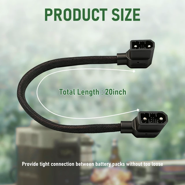 Alt view image 6 of 7 - for EcoFlow Extra Battery Power Cord - 40 Inch Gray Braided Connection Cable for Delta Max/Delta 2/Delta 3 Series & Wave 2/3, Incompatible with Pro/Pro 3/Ultra/3 Max