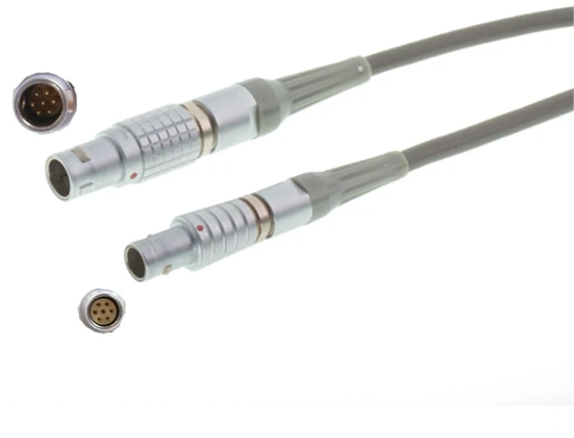 Alt view image 3 of 5 - Cable for Microphone Preamplifier Type 2673 2669-L, Brüel & Kjær 0B 7-pin Female to 1B 7-pin Male 1m