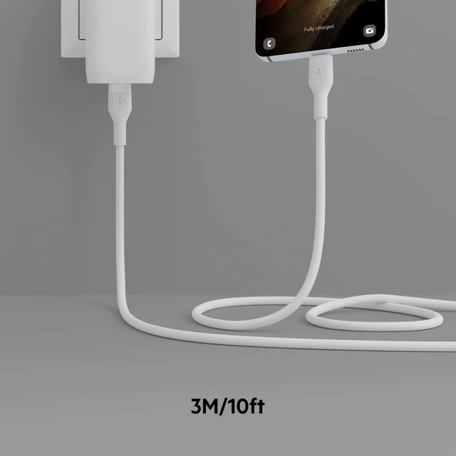Alt view image 6 of 7 - USB C to USB C Cable 9.9ft iPhone Charger Cord | soft-touch silicone finish, includes cable clip, iPhone 16, Samsung Galaxy S25, Pixel 9, Nintendo Switch 2, everyday cable