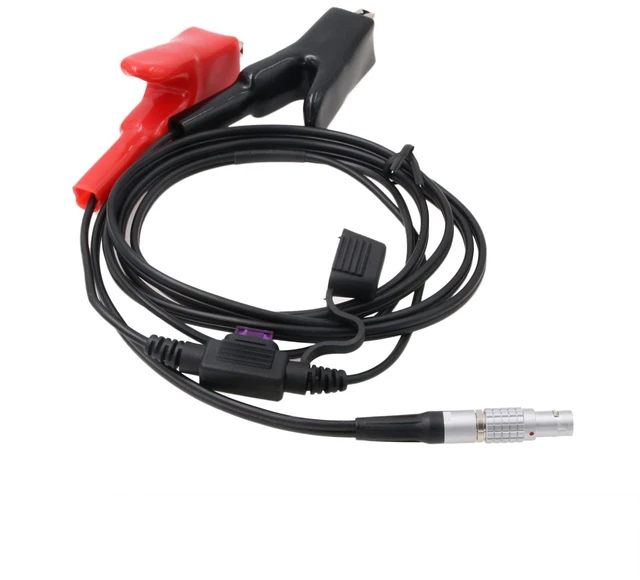 Alt view image 2 of 3 - i90 i80 i70 x6 T10 M8 External Power Cable for CHC GPS GNSS Receiver 7 Pin to Alligator Clips 2.5M