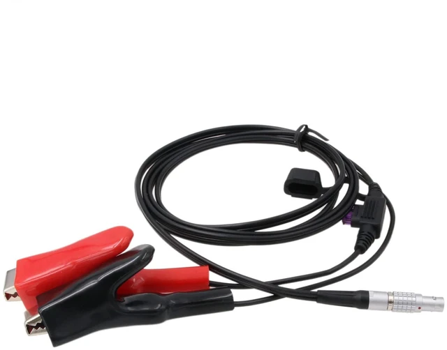 Alt view image 3 of 3 - i90 i80 i70 x6 T10 M8 External Power Cable for CHC GPS GNSS Receiver 7 Pin to Alligator Clips 2.5M