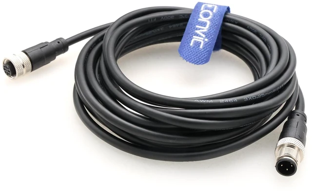 Main image of M12 Cable 3 Pin A Code Male to Female Waterproof Aviation Sensor Cable Plug Shielded Injection Moulding Industrial Electrical PVC Cable 5m