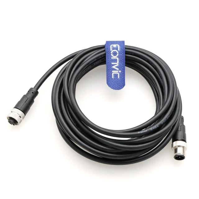 Alt view image 4 of 4 - M12 Cable 3 Pin A Code Male to Female Waterproof Aviation Sensor Cable Plug Shielded Injection Moulding Industrial Electrical PVC Cable 5m