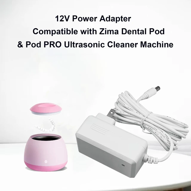 Alt view image 2 of 6 - Power Cord Replacement for Zima Dental Pod&Pod PRO Ultrasonic Cleaner | 12V 1.5A Charger Cord Wire (10 Feet)