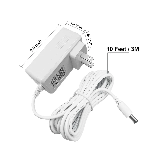 Alt view image 4 of 6 - Power Cord Replacement for Zima Dental Pod&Pod PRO Ultrasonic Cleaner | 12V 1.5A Charger Cord Wire (10 Feet)
