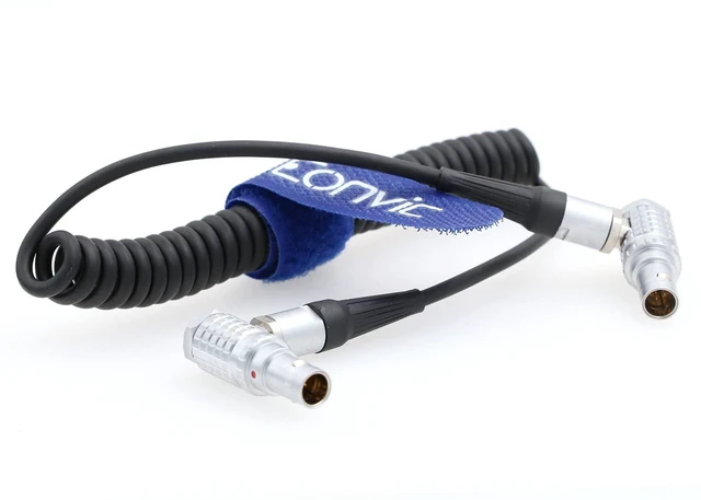Main image of Coiled Time Code Sound Devices Cable for Zaxcom Denecke Alexa XL-BHL-LL 5pin to 5pin Male Connector (Right Angle 5 pin Coiled Cable)