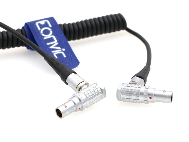 Alt view image 2 of 3 - Coiled Time Code Sound Devices Cable for Zaxcom Denecke Alexa XL-BHL-LL 5pin to 5pin Male Connector (Right Angle 5 pin Coiled Cable)