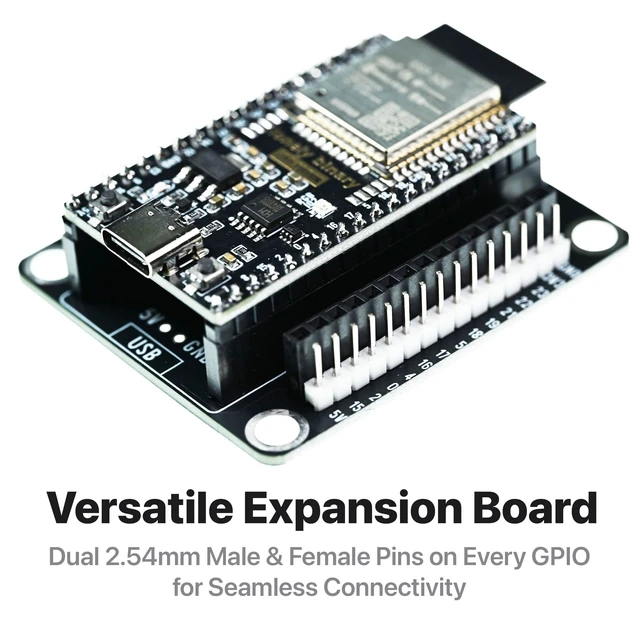 Alt view image 4 of 7 - 3-Pack ESP32 Gold WiFi BT 3 Expansion Bases for C++ | Dual Core WiFi Bluetooth MCU, Screw & Non-Screw Expansion Boards, Type C Compatible with C++