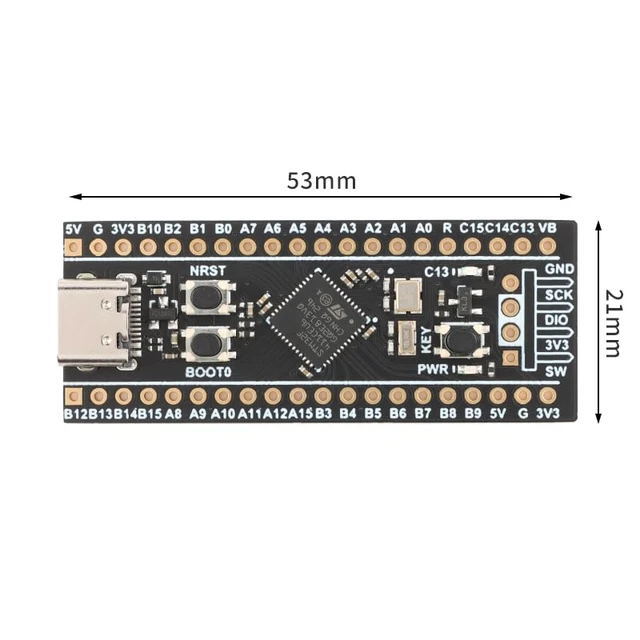 Alt view image 5 of 5 - 2Pcs STM32F411CEU6 Development Board STM32F4 Core STM32F411CEU6 Module System Board Learning Board 100Mhz Freq 128KB RAM 512KB ROM for Programming