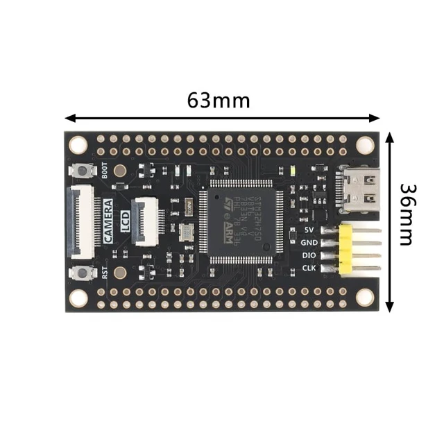 Alt view image 3 of 5 - STM32H750VBT6 Core Board STM32 System Board 480MHz 128K Flash 1M SRAM STM32H750 Development Board SPI USB Type-c 2 * 4Pin