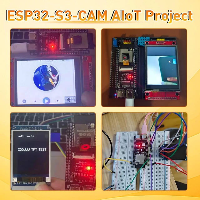 Alt view image 7 of 7 - ESP32-S3-CAM Development Board with OV3660 Camera +Antenna, 16MB Flash 8MB PSRAM ESP32-S3 N16R8 Module with Dual USB-C WiFi BT MCU Microcontroller for IoT, MicroPython,DIY Projects and AI Project