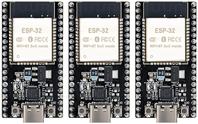 Main image of 3-Pack ESP32-DevKitC-32 Development Board, Type-C, 38-Pin | ESP-32D chip, WiFi and Bluetooth dual-core, for IoT, smart home, and MCU development projects