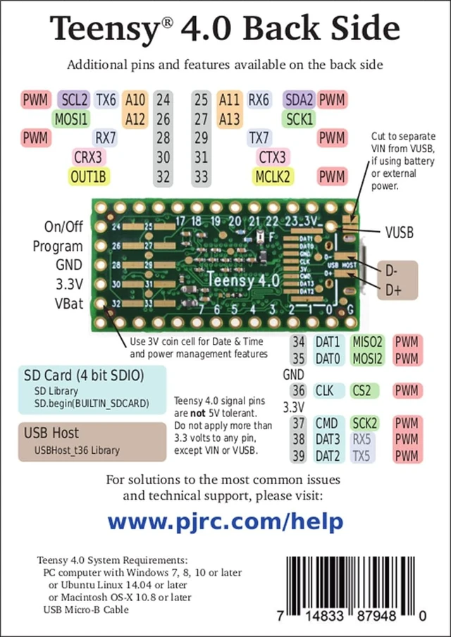 Alt view image 7 of 7 - Teensy 4.0 (Without Pins)